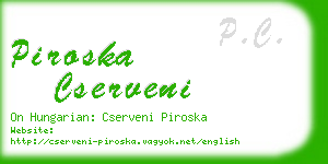 piroska cserveni business card